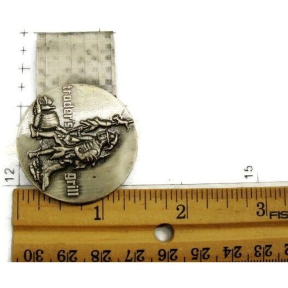 Trader's Grill Money Clip Credit Card Cash ID Holder Silver Tone Advertisement - Picture 2 of 7